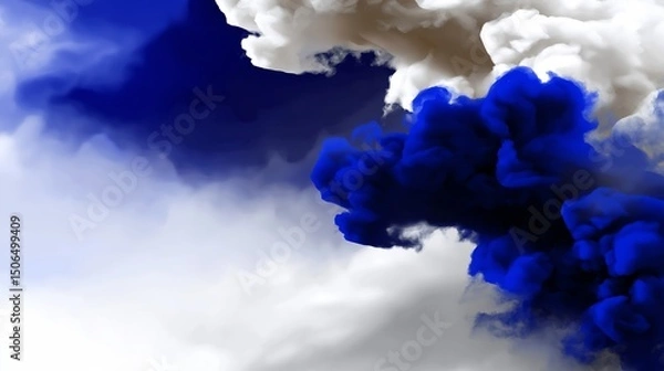 Fototapeta Blue white , color gradient rough abstract background shine bright light and glow template empty space.