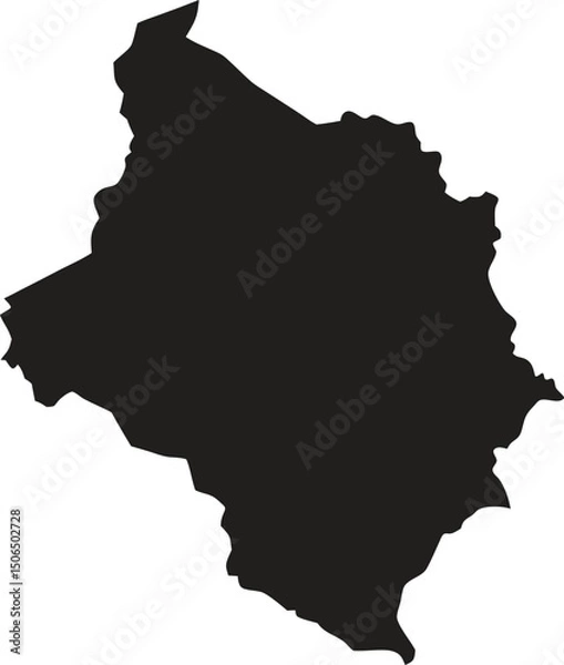 Fototapeta Bolivia black map silhouette vector style with white background