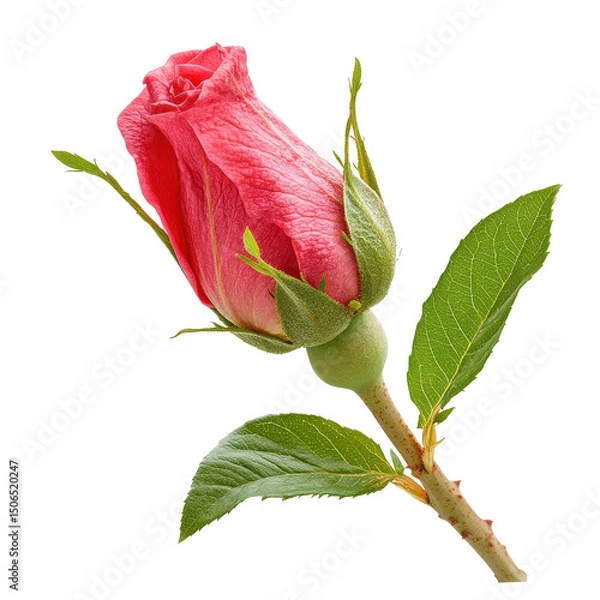 Fototapeta Vibrant roselle flower bud isolated against a clean Transparent background for artistic display and design purposes, red roselle isolated on PNG background