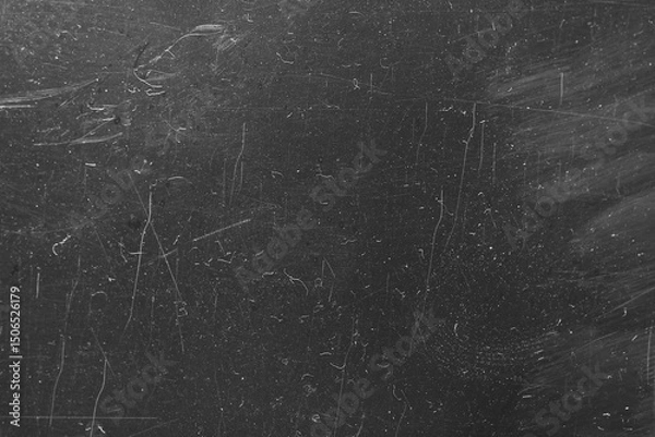 Fototapeta Black background scratches and noise, overlay full screen scuffs on the surface aged abstract backdrop