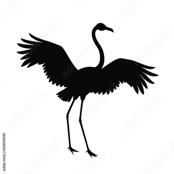 Obraz Flapping Flamingo Vector Silhouette