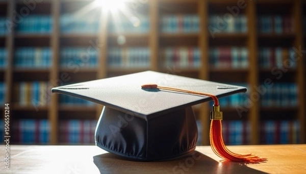 Fototapeta Graduation cap symbolizing academic achievement and the culmination of education