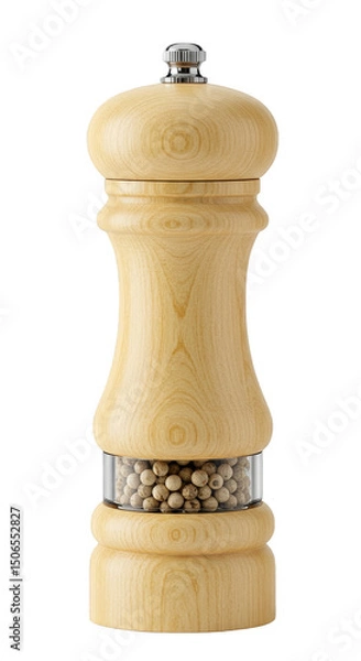Fototapeta Isolated Wooden Pepper Mill with Spices Transparent Background PNG