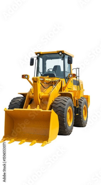 Fototapeta Isolated Yellow Bulldozer On Transparent Background Photo Illustration
