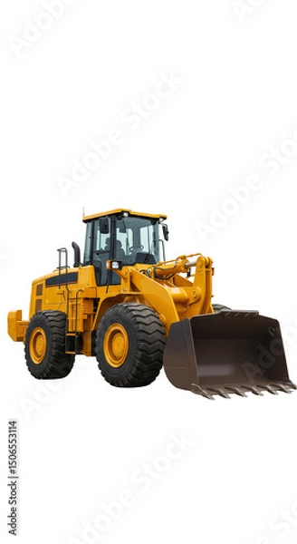 Fototapeta Isolated Yellow Construction Loader Illustration with Transparent Background