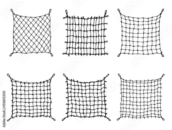 Obraz minimal cargo net mesh outline vector for artwork