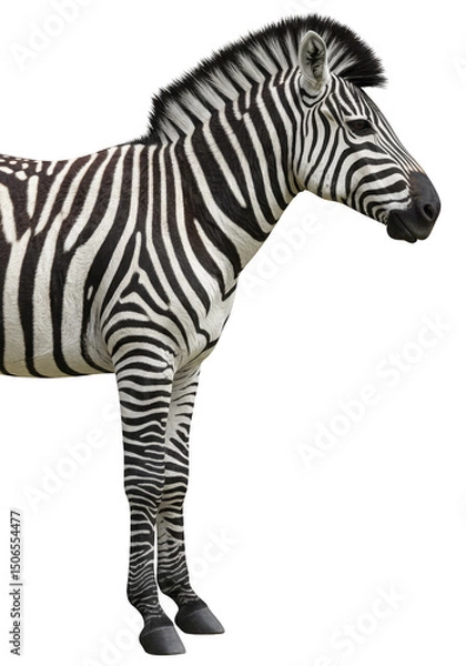 Fototapeta Isolated Zebra Illustration on Transparent Stripped Wildlife Animal