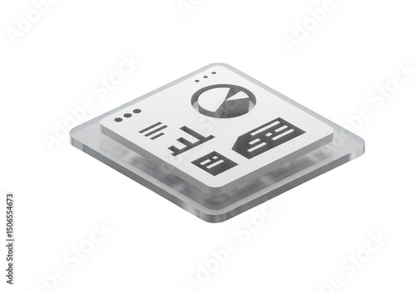 Fototapeta Isometric Data Analysis Chart Diagram Graphic Presentation Illustration