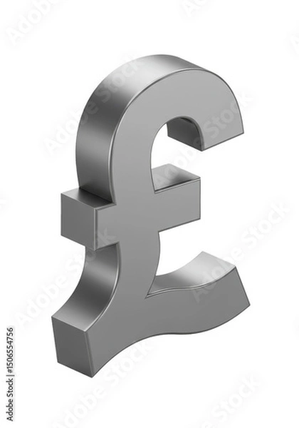 Fototapeta Isometric Rendering Pound Currency Symbol Financial Wealth Illustration
