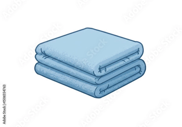 Fototapeta Isometric Pixel Towel Stack Clean Soft Blue PNG Illustration