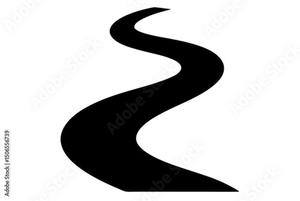 Fototapeta Winding road silhouette vector, curvy highway symbol vector