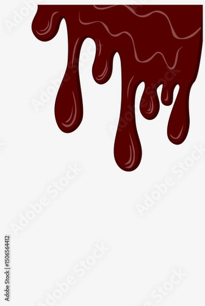 Fototapeta Realistic dripping chocolate texture vector border vector
