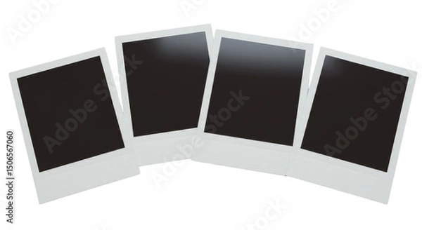 Fototapeta Photo Layout Of Four Polaroids On Isolated Transparent Background