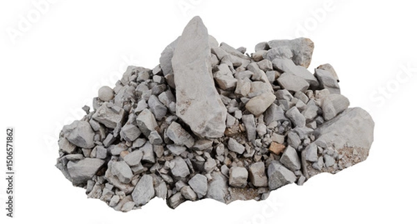 Fototapeta pile of rocks isolated on white