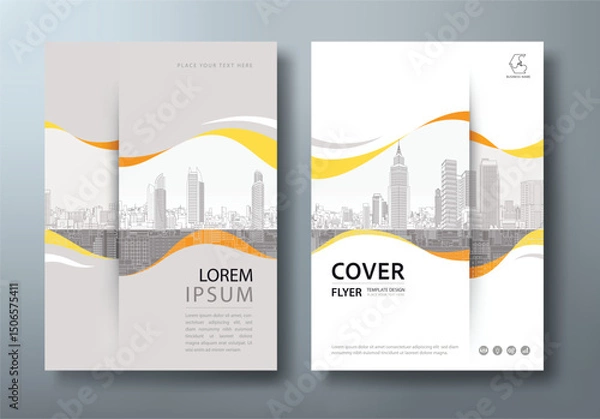 Fototapeta Annual report brochure flyer design template vector, Leaflet, presentation book cover templates, layout in A4 size