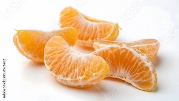 Fototapeta Juicy Peeled Tangerine Pieces for Snacking and Dessert