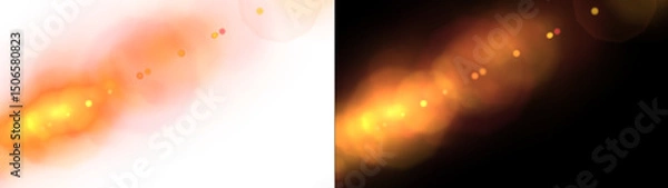 Obraz Abstract, noise, motion, bright, old effects with glowing lens flare, dust, scratches, and sunbeam glow. PNG overlay with abstract, noise, motion, bright, old. Transparent PNG for vintage design.
