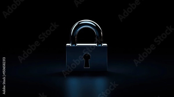 Fototapeta A simple illustration of a padlock with a keyhole, representing security and the importance of safety.