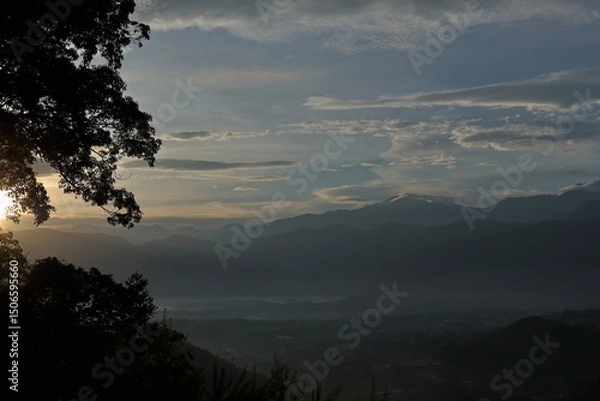 Obraz sunset in the mountains