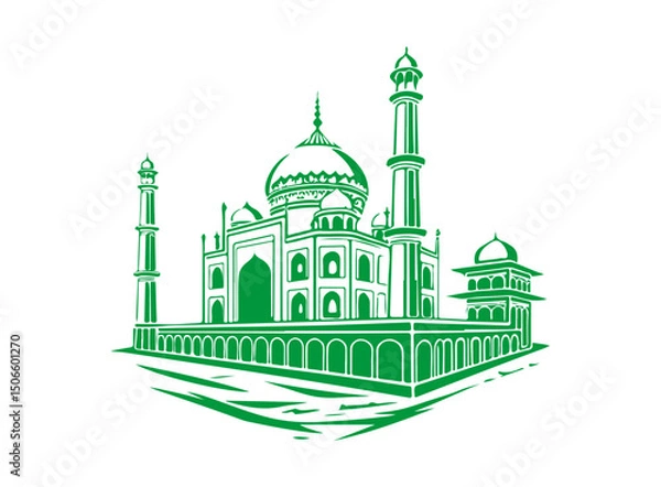 Fototapeta Taj Mahal vector illustration showing iconic architecture and a cultural landmark in India