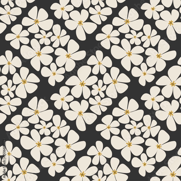 Obraz Trendy minimalist seamless botanical pattern with abstract creative hand drawn composition