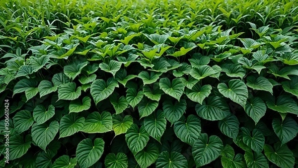 Obraz green leaves background Seamless looping 4k time-lapse animation video background 