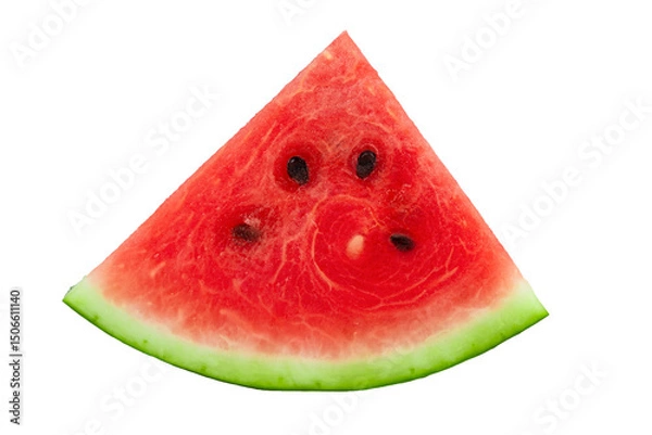 Obraz Fresh juicy watermelon slice with seeds. isolated object
