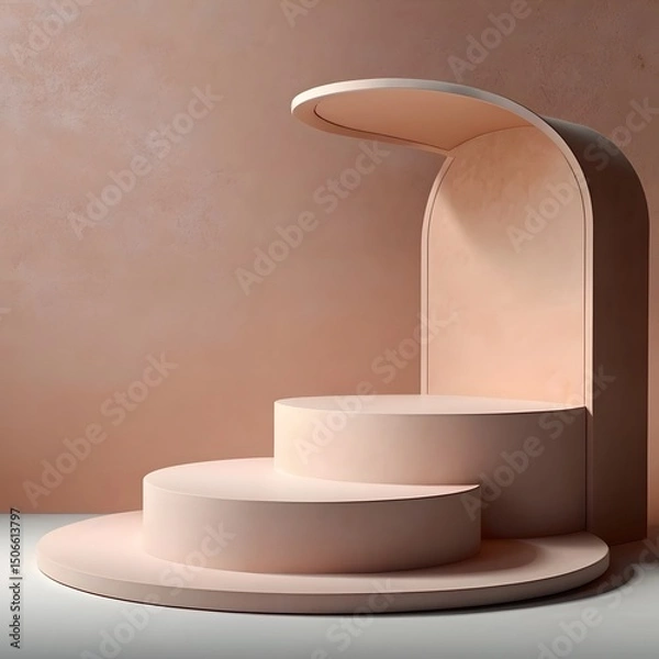 Fototapeta 3D product podium with soft natural lighting