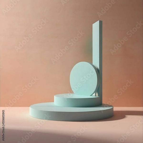 Fototapeta 3D product podium with soft natural lighting