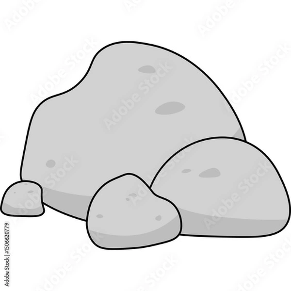 Obraz Stone Flat Illustration