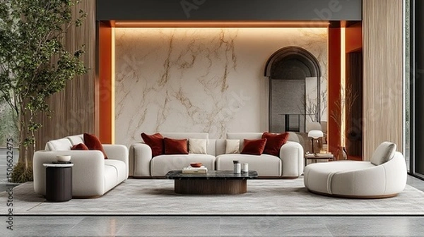 Obraz Luxurious 3D Room Set for Product Showcases
