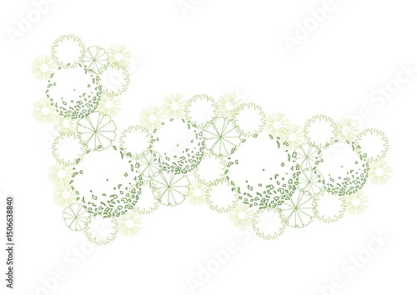 Obraz architecture drawing plant tree top view plan greenery vegetation vector. design nature architectural landscape set element illustration bush garden flora sapling minimal. architect isolated.