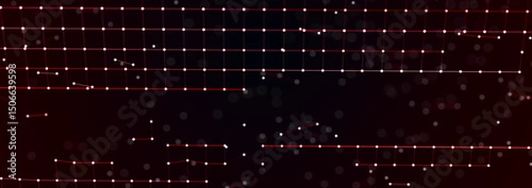 Obraz Abstract digital communication points. Technological background. Network connection structure. Color plexus effect. 3D