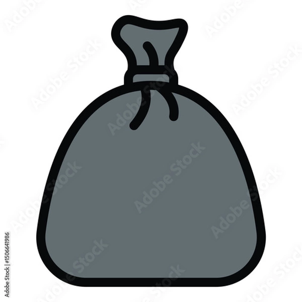 Obraz Garbage icon flat line style illustration representing waste and litter, suitable for sanitation, recycling, and environmental cleanup projects