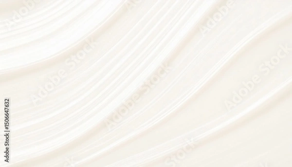 Fototapeta 穏やかな波形を描くミニマルな白の背景　美容・ラグジュアリー・テキスタイル・背景