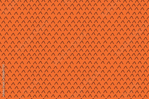 Obraz Beautiful seamless Scandinavian pattern on an orange background. Abstract pattern, mountains. For backgrounds, wallpapers, textiles, packaging, or  website.
