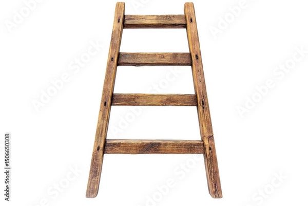 Obraz A wooden ladder on black