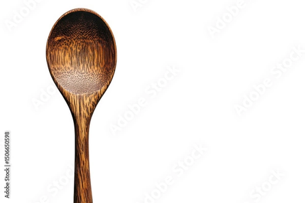 Obraz A wooden spoon on black back