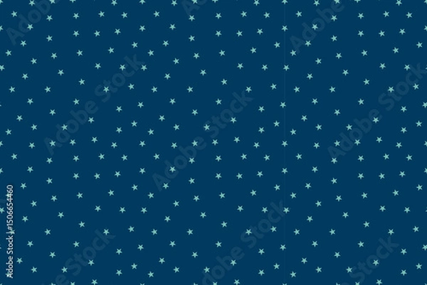 Obraz Beautiful seamless pattern on  dark blue background. Green stars in night sky. For backgrounds, wallpapers, textiles, packaging, and  website.