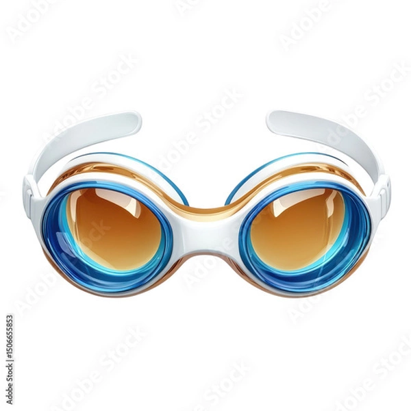 Fototapeta Captivating goggles envisioning futuristic adventures with clear blue on transparent background