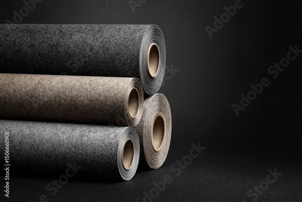 Fototapeta Rolled-up flooring material in various shades