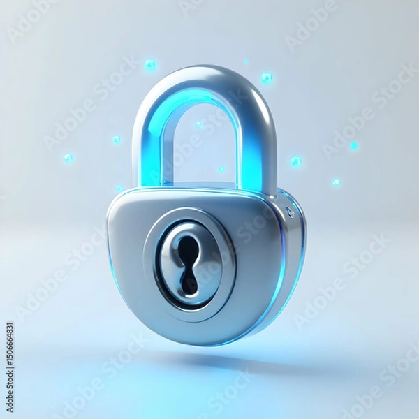 Fototapeta Unlock 3D icon isolated on transparent background ideal for UI and creative applications  
