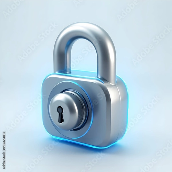 Fototapeta Unlock 3D icon isolated on transparent background ideal for UI and creative applications  