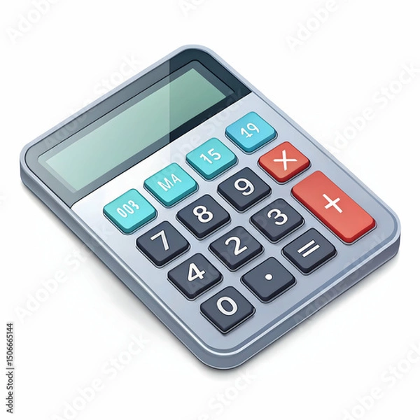 Fototapeta Calculator 3D icon isolated on transparent background perfect for finance and business applications  