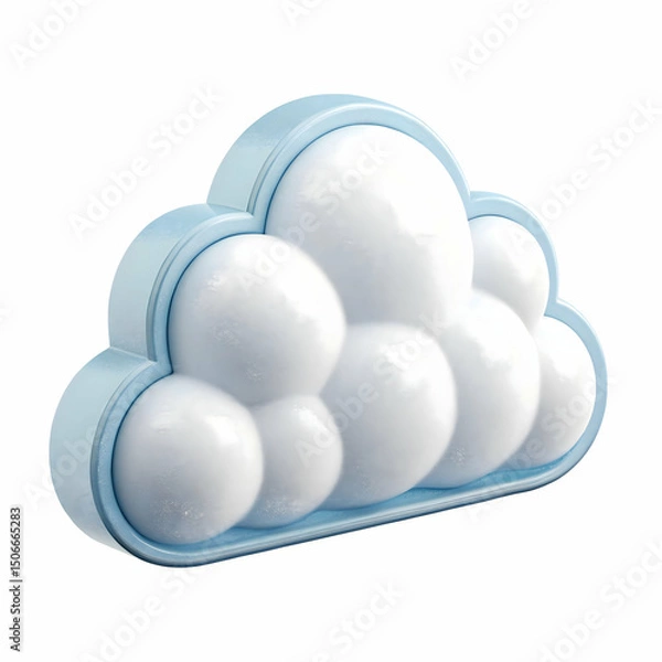 Fototapeta Cloud 3D icon isolated on transparent background perfect for storage and tech-based applications  
