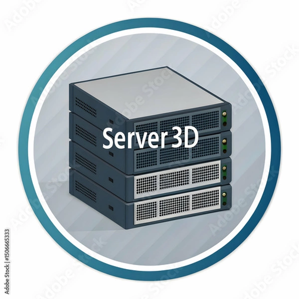 Obraz Server 3D icon isolated on transparent background perfect for tech and hosting-based applications  