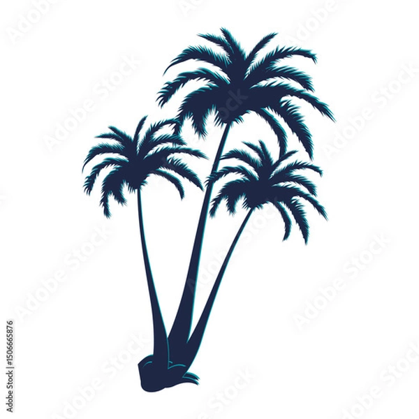 Obraz Palm tree silhouette vector. Vector illustration.