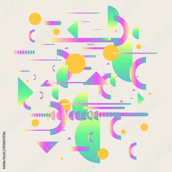 Fototapeta Abstract background with simple elements. An image with a composition of geometric elements and shapes. A template for design and creativity. Vector illustration.