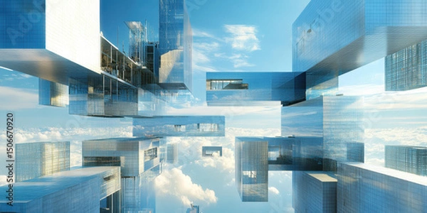 Obraz Floating Metropolis: Futuristic Architecture