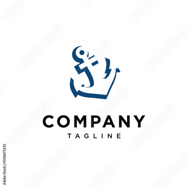 Fototapeta Anchor Icon Logo Vector Simple